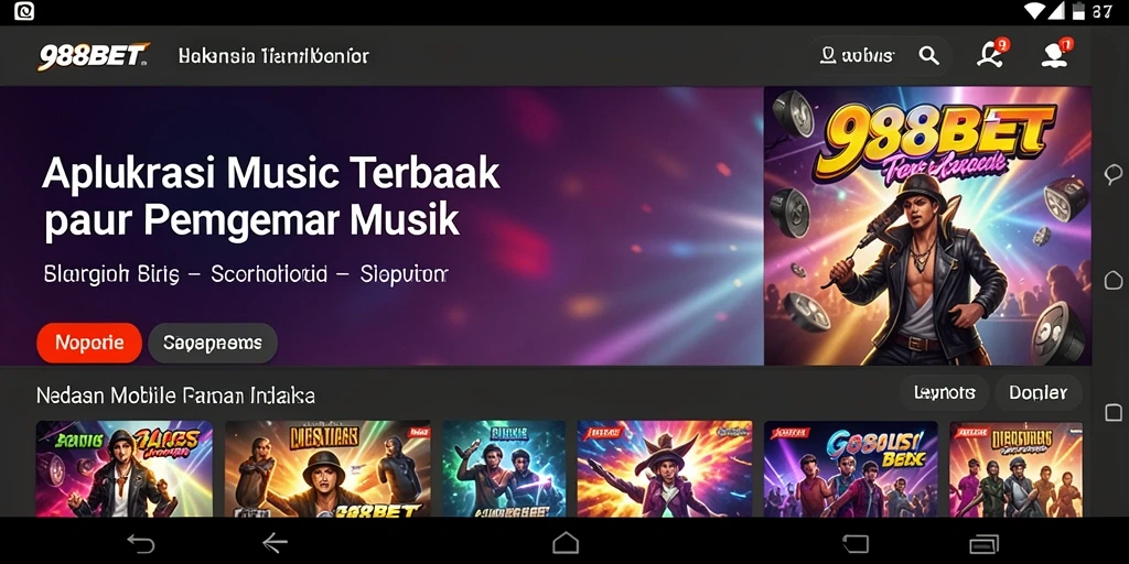 Tampilan utama <strong>988BET</strong> dengan koleksi lagu-lagu terbaik.