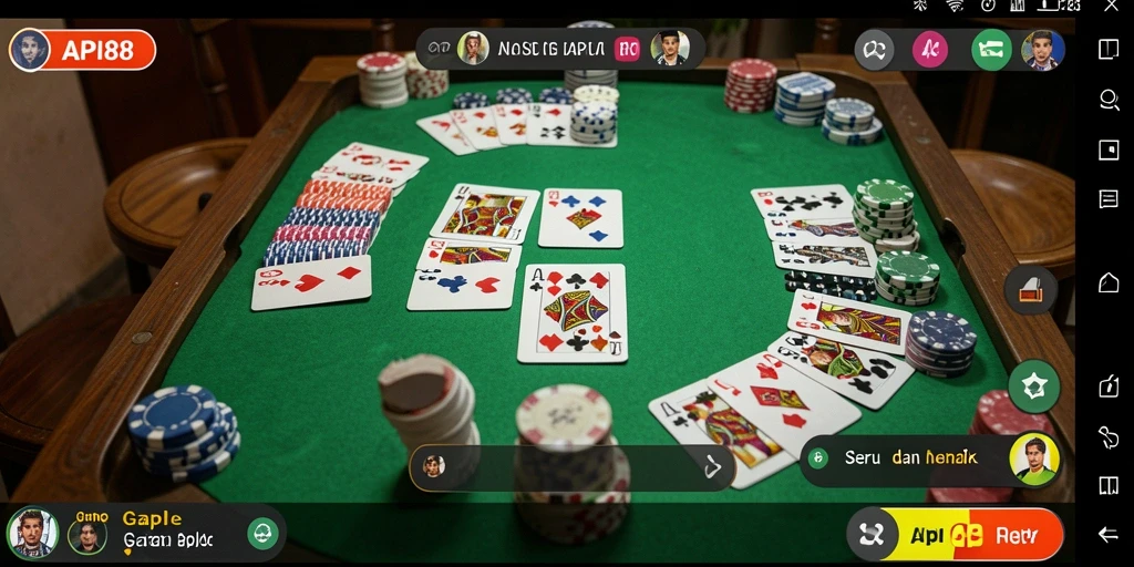 Screenshot dari gameplay menarik API88 saat bermain Gaple.