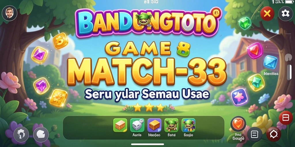 Screenshot permainan BANDUNGTOTO dengan gameplay Match-3 yang asyik.