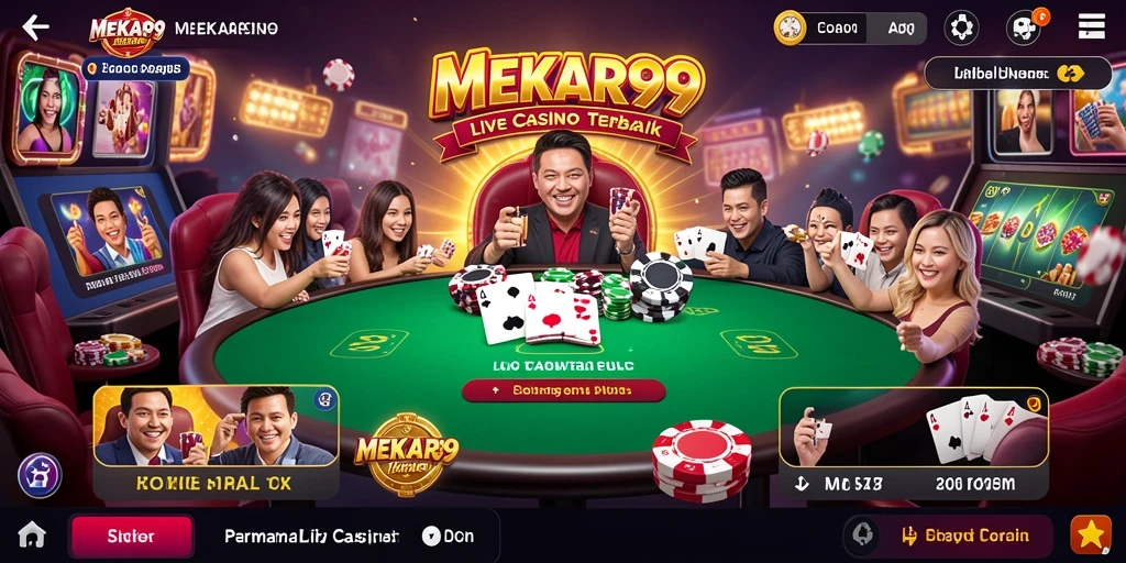 Tampilan gameplay Live Casino MEKAR99 yang menarik dan interaktif.