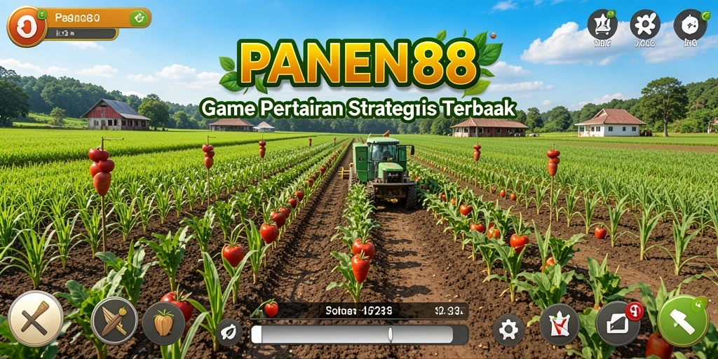 Screenshot game PANEN88 menampilkan suasana ladang yang subur.